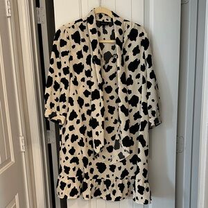 Who What Wear Black and White Patterned Dress